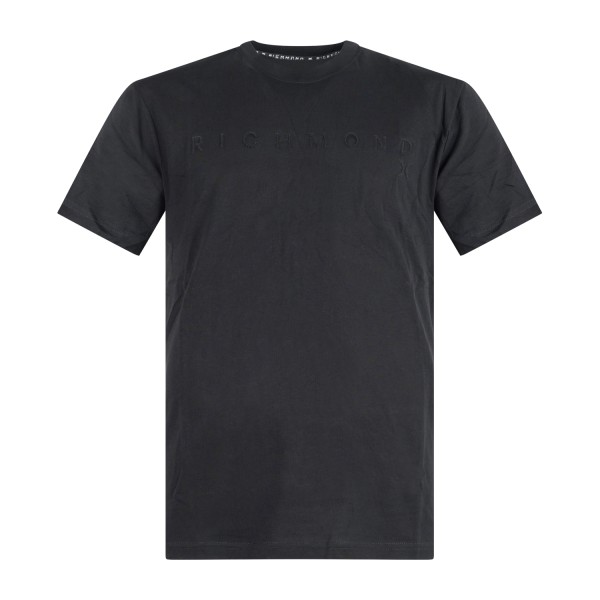 Richmond X - T-shirt nera Patum con stampa logo gommata sul petto per uomo |