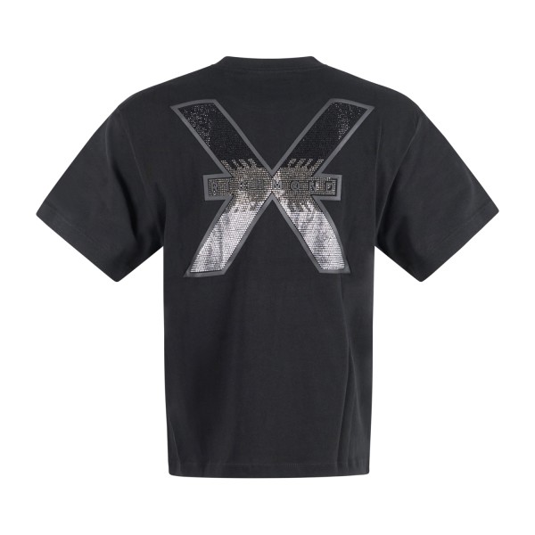 Richmond X - T-shirt nera Letlo con stampa logo con brillantini sul retro per