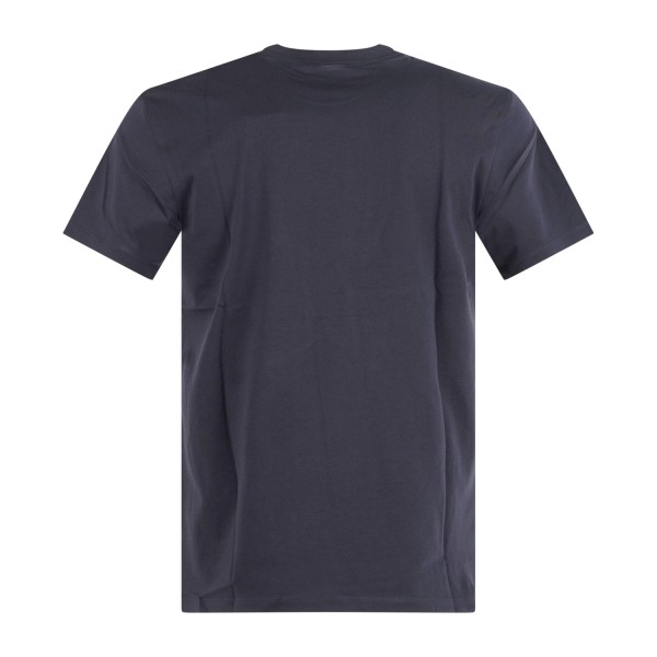 Armani Exchange - T-shirt blu in jersey di cotone con logo sul petto per uomo |