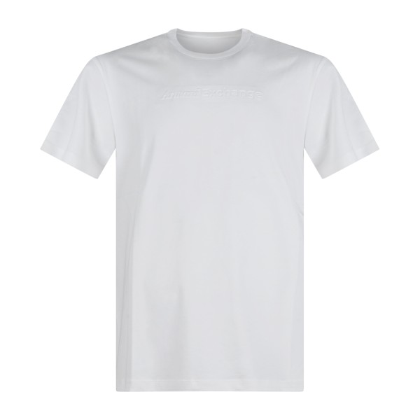 Armani Exchange - T-shirt bianca con logo sul petto tono su tono per uomo |