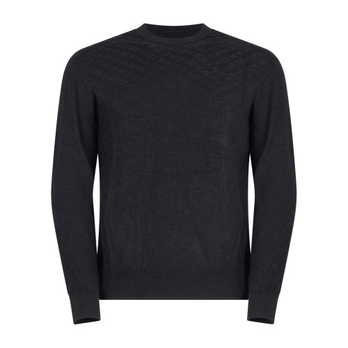 Armani Exchange - Maglione nero girocollo in viscosa per uomo | xm001316
