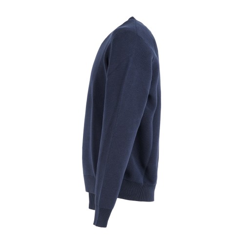 Armani Exchange - Maglione blu con lavorazione a micro costine orizzontali per 2