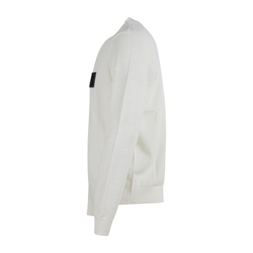 Armani Exchange - Maglione bianco girocolloin in un mix di filati con patch 2