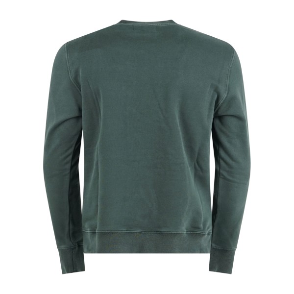 Roy Roger's - Felpa verde girocollo con taschino in jeans sul petto per uomo |