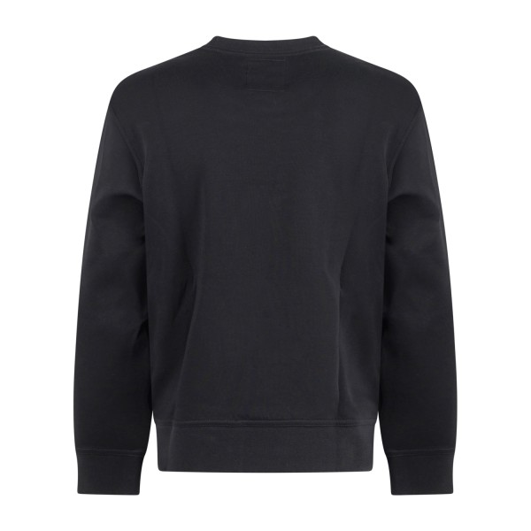 Armani Exchange - Felpa nera girocollo con logo ricamato sul fronte per uomo |