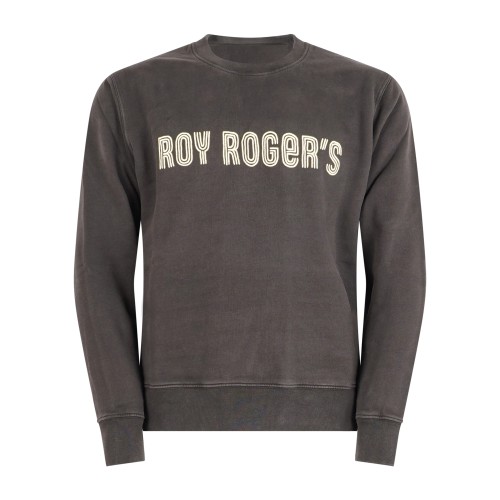 Roy Roger's - Felpa marrone girocollo con stampa logo per uomo |