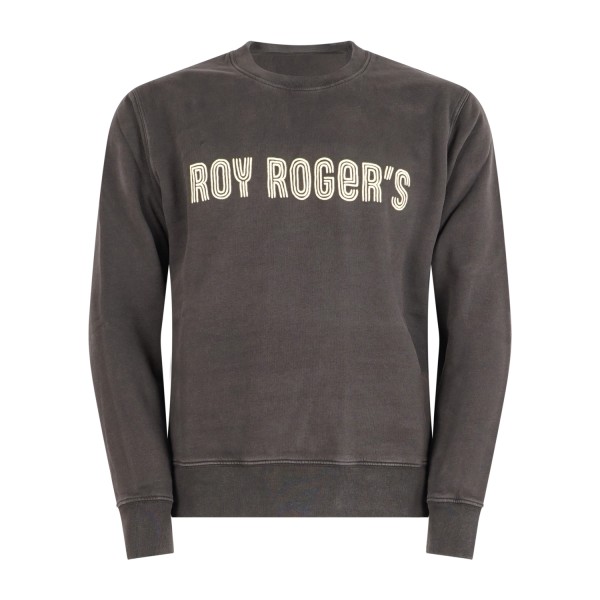 Roy Roger's - Felpa marrone girocollo con stampa logo per uomo |