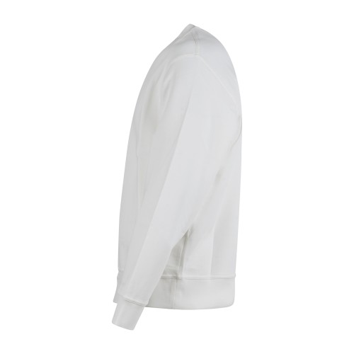 Armani Exchange - Felpa bianca girocollo con logo ricamato sul fronte per uomo 2