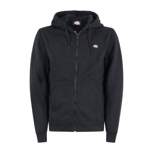 Dickies - Felpa nera Oakport zip con cappuccio e chiusura integrale per uomo |