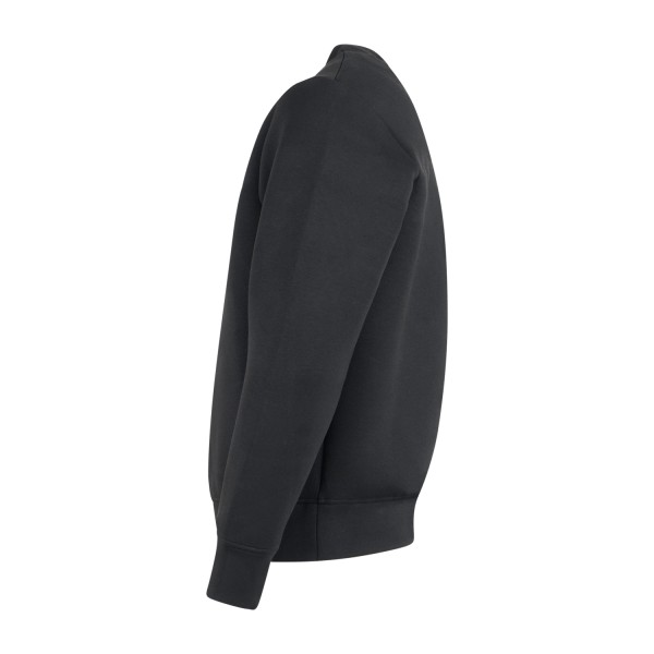 Armani Exchange - Felpa nera girocollo in scuba con patch logo sul petto per