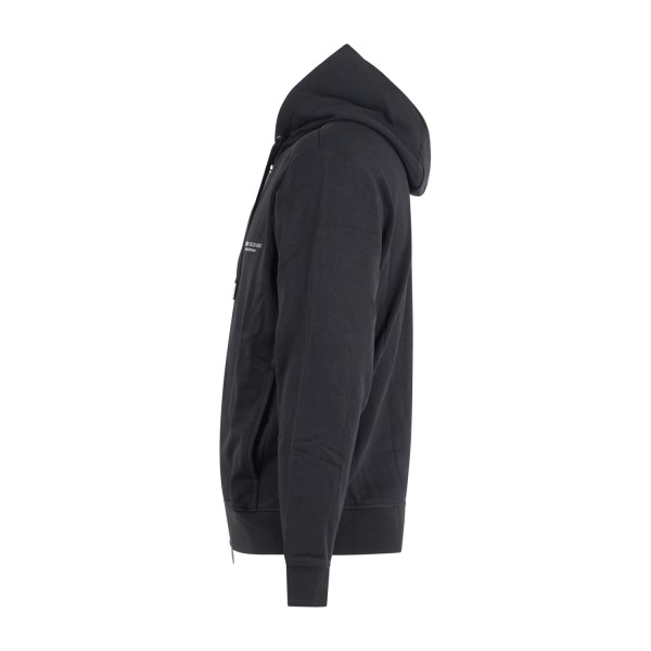Armani Exchange - Felpa nera con cappuccio con zip doppio cursore per uomo |