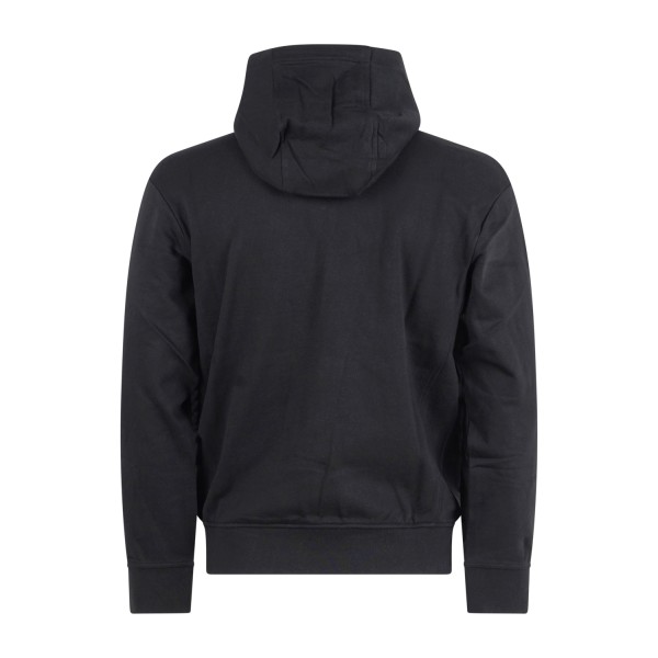 Armani Exchange - Felpa nera con cappuccio con zip doppio cursore per uomo |