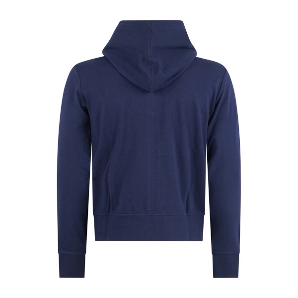 Polo Ralph Lauren - Felpa blu con zip e cappuccio con logo ricamato per uomo |