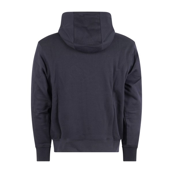 Armani Exchange - Felpa blu con cappuccio con patch logo sul fronte per uomo |