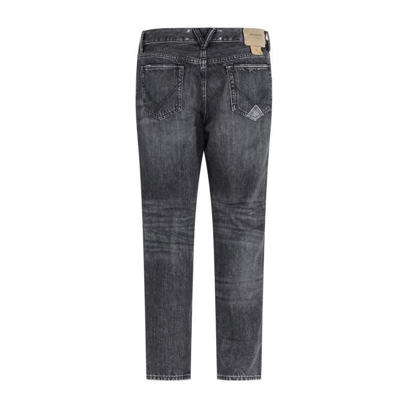 Roy Roger's - Jeans nero Re-Search 5 tasche dapper con abrasioni per uomo |