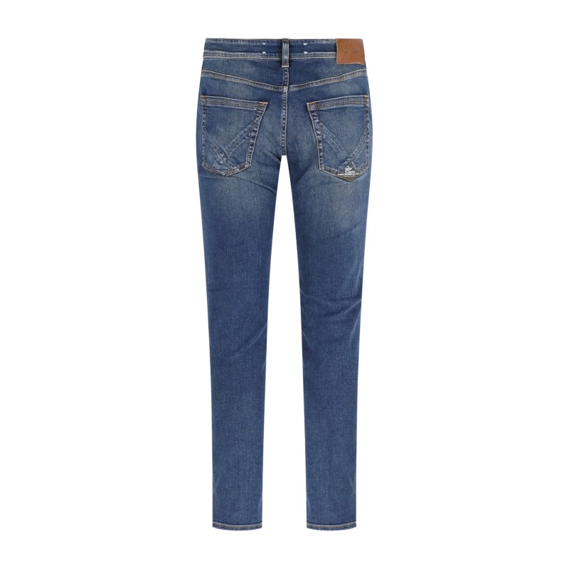 Roy Roger's - Jeans denim scuro 317 Kenner 5 tasche skinny fit per uomo |