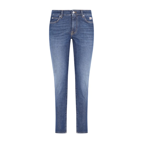 Roy Roger's - Jeans denim medio 5 tasche 517 slub knit dark blue slim fit per