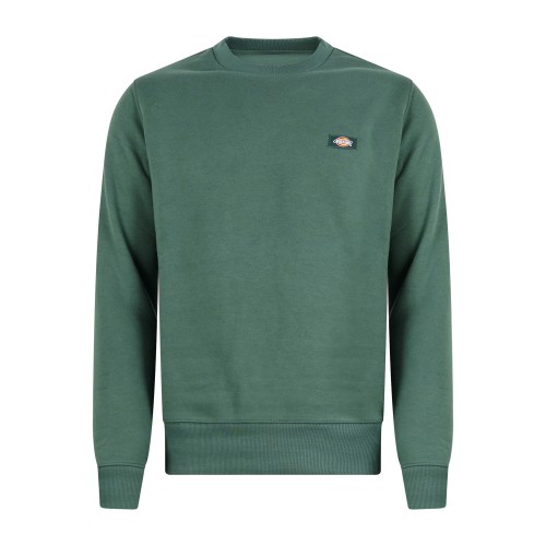 Dickies - Felpa verde Oakport a girocollo e patch logo sul petto per uomo |