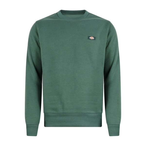 Dickies - Felpa verde Oakport a girocollo e patch logo sul petto per uomo |