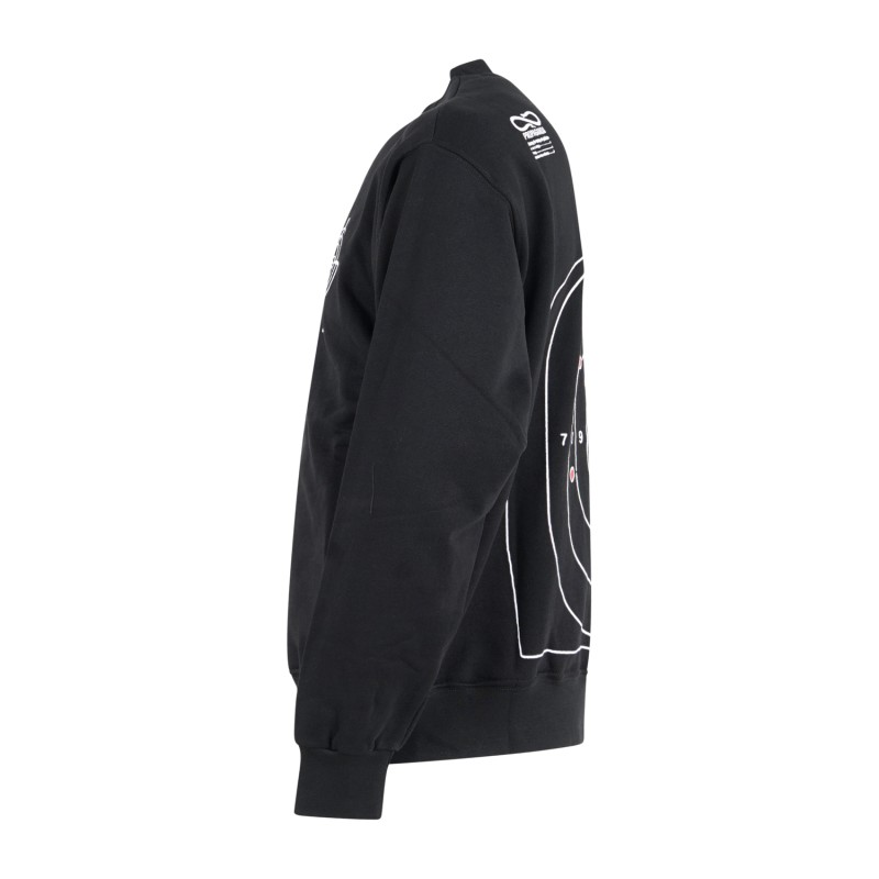 Propaganda - Felpa nero con stampa logo sul fronte e sul retro per uomo |