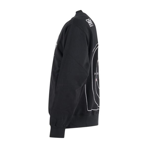 Propaganda - Felpa nero con stampa logo sul fronte e sul retro per uomo |