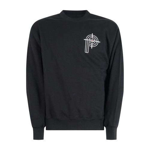 Propaganda - Felpa nero con stampa logo sul fronte e sul retro per uomo | 2