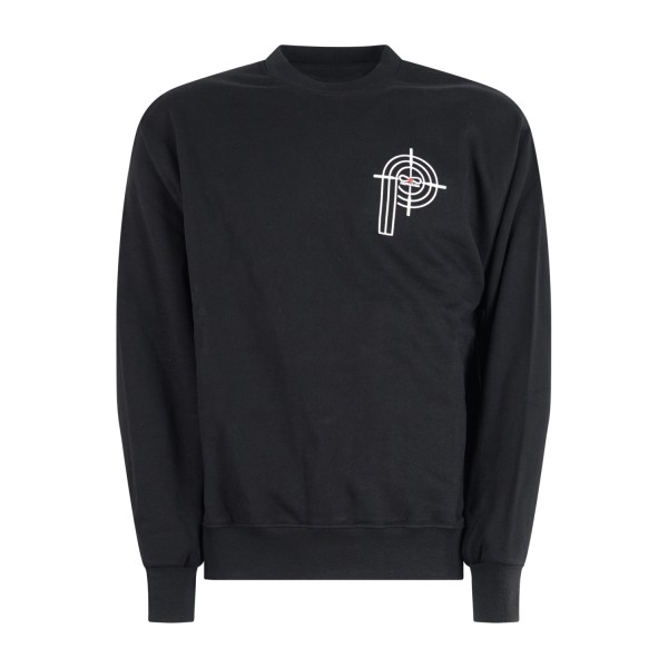 Propaganda - Felpa nero con stampa logo sul fronte e sul retro per uomo |