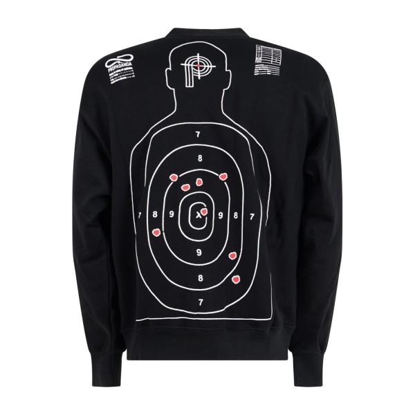 Propaganda - Felpa nero con stampa logo sul fronte e sul retro per uomo |