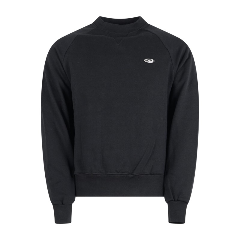 Propaganda - Felpa nero con patch logo gommato sul petto e stampa sul retro per