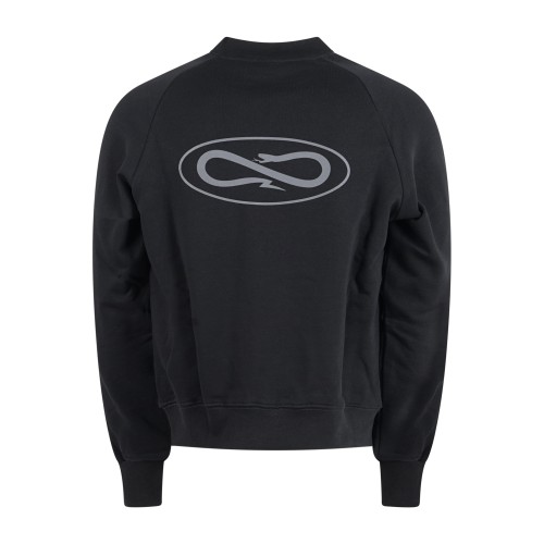 Propaganda - Felpa nero con patch logo gommato sul petto e stampa sul retro per