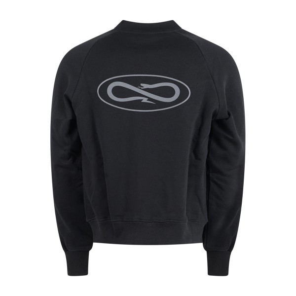 Propaganda - Felpa nero con patch logo gommato sul petto e stampa sul retro per