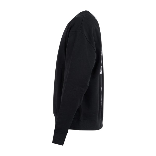 Richmond X - Felpa nera Nemes girogola con ricamo logo sul retro per uomo |