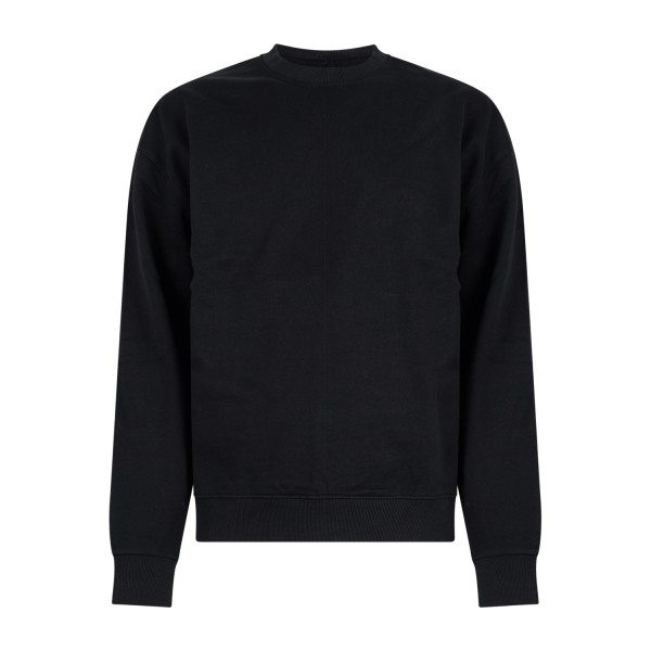 Richmond X - Felpa nera Nemes girogola con ricamo logo sul retro per uomo |