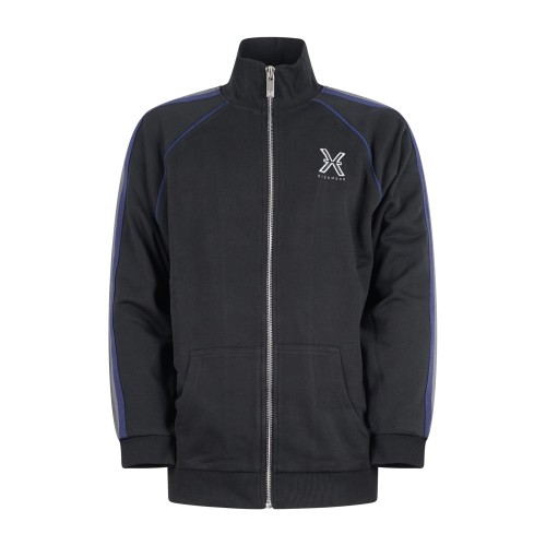 Richmond X - Felpa nera Botro con zip e bande a contrasto sulle maniche per