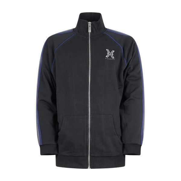 Richmond X - Felpa nera Botro con zip e bande a contrasto sulle maniche per