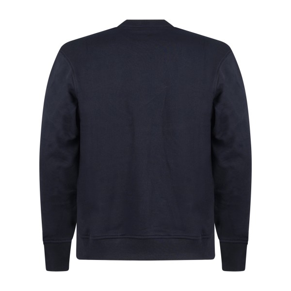 Armani Exchange - Felpa blu girocollo con patch logo sul fronte per uomo |