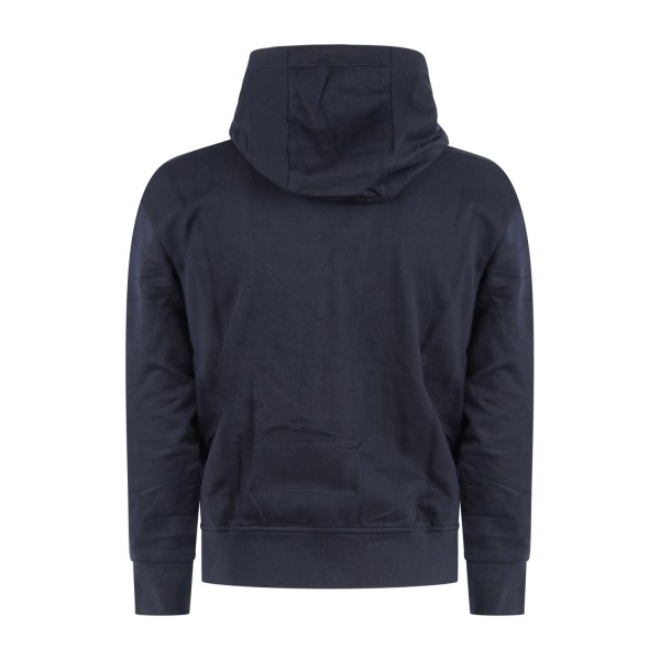 Armani Exchange - Felpa blu con cappuccio con zip doppio cursore per uomo |