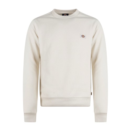 Dickies - Felpa beige Oakport girocollo e patch logo sul petto per uomo |