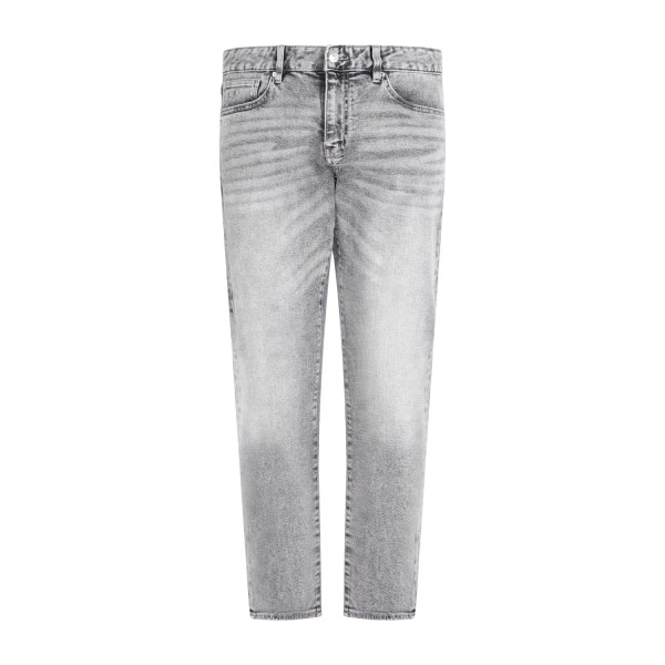 Armani Exchange - Jeans grigio 5 tasche stretch straight fit per uomo |