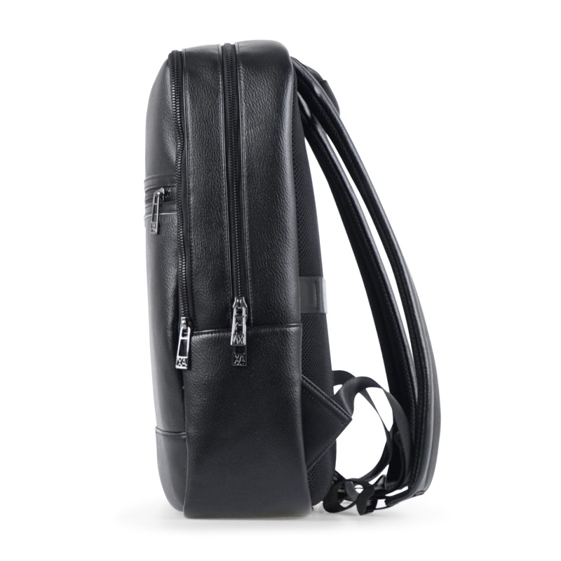 Armani Exchange - Zaino nero squadrato in ecopelle texturizzata per uomo |