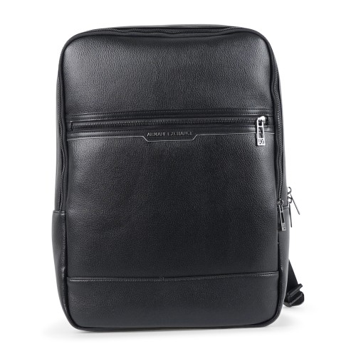 Armani Exchange - Zaino nero squadrato in ecopelle texturizzata per uomo |