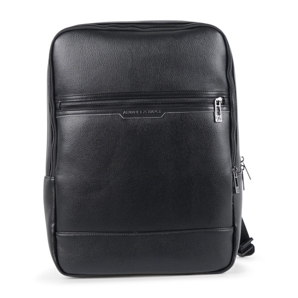 Armani Exchange - Zaino nero squadrato in ecopelle texturizzata per uomo |