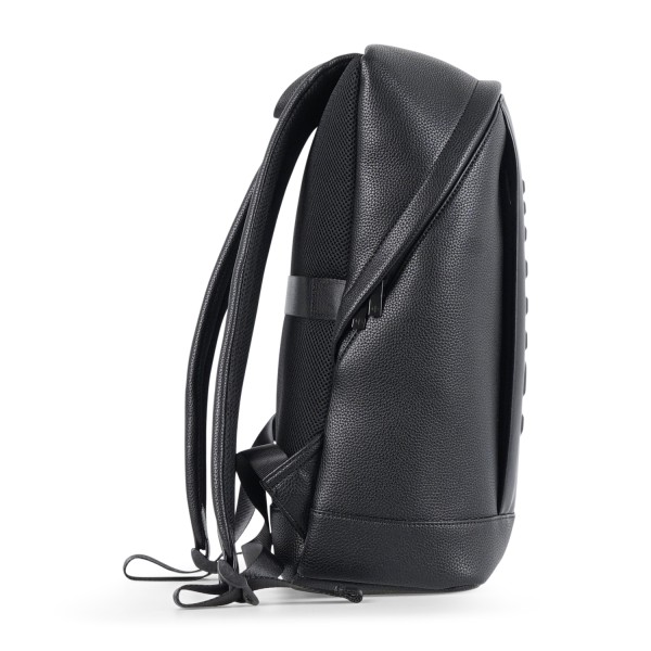 Armani Exchange - Zaino nero in ecopelle matrellata e incisione logo sul fronte