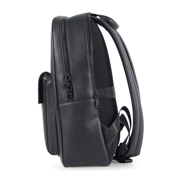 Armani Exchange - Zaino nero in ecopelle con tasca co patta centrale per uomo |