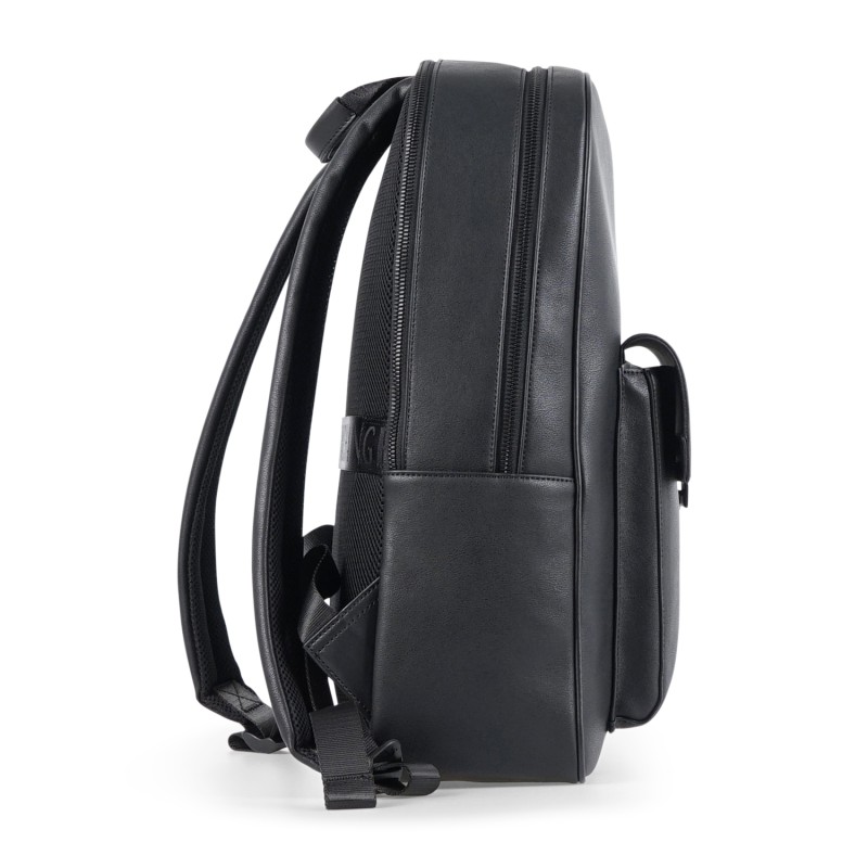 Armani Exchange - Zaino nero in ecopelle con tasca co patta centrale per uomo |