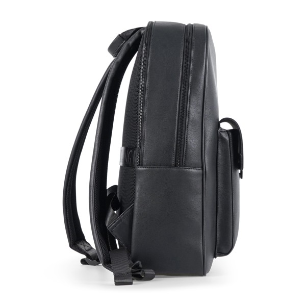 Armani Exchange - Zaino nero in ecopelle con tasca co patta centrale per uomo |