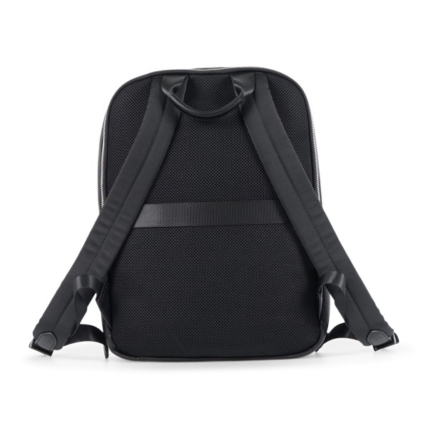 Armani Exchange - Zaino nero in ecopelle con patch logo centrale per uomo |