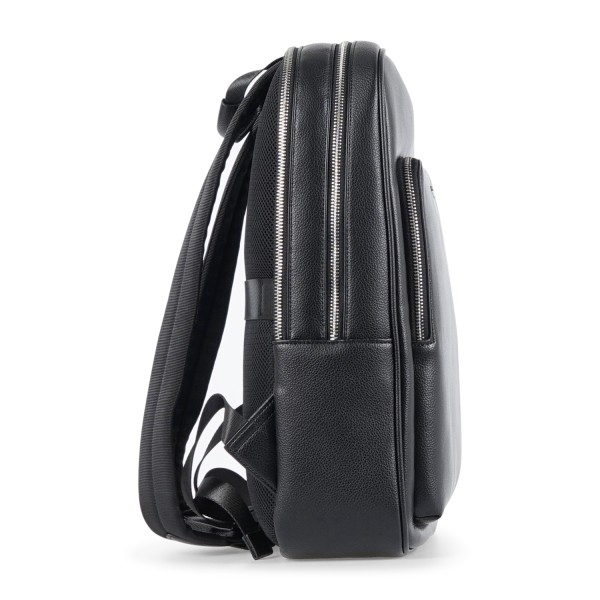 Armani Exchange - Zaino nero in ecopelle con patch logo centrale per uomo |