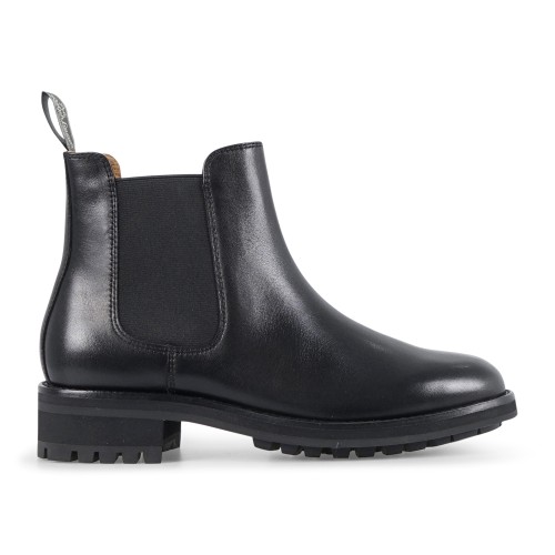 Polo Ralph Lauren - Stivaletto nero in pelle con elastico per uomo |
