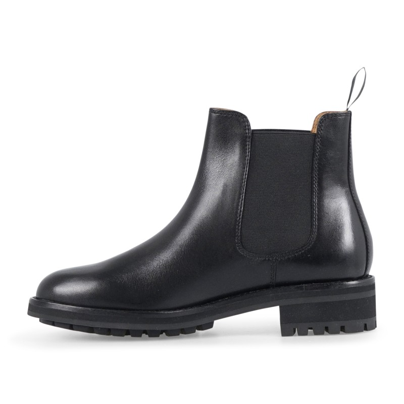 Polo Ralph Lauren - Stivaletto nero in pelle con elastico per uomo |